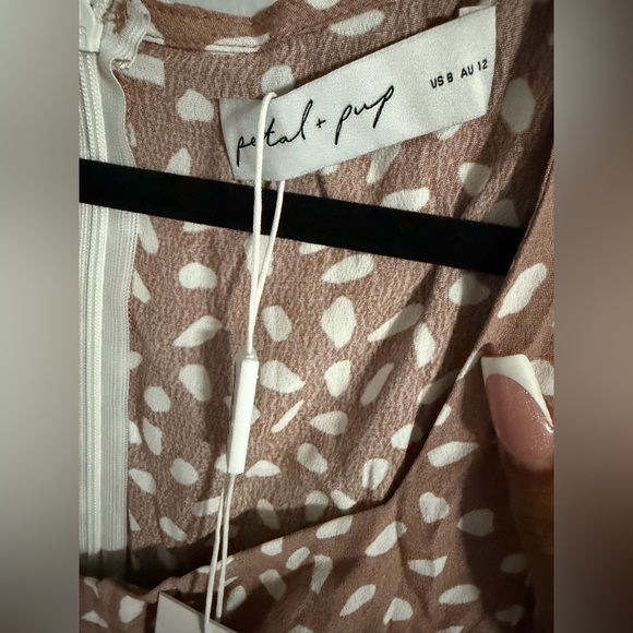 Petal & Pup Tan Patterned Midi Dress - Picture 4 of 9